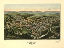 18" x 24" 1906 Aerial View Of Oakland Maryland United States