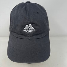 Mountains Please Gray Unisex Embroidered Strapback Hat by The Classics