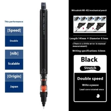 UNI KURUTOGA Automatic Pencil M5-452, Automatic Rotating Lead, 0.5mm, Black