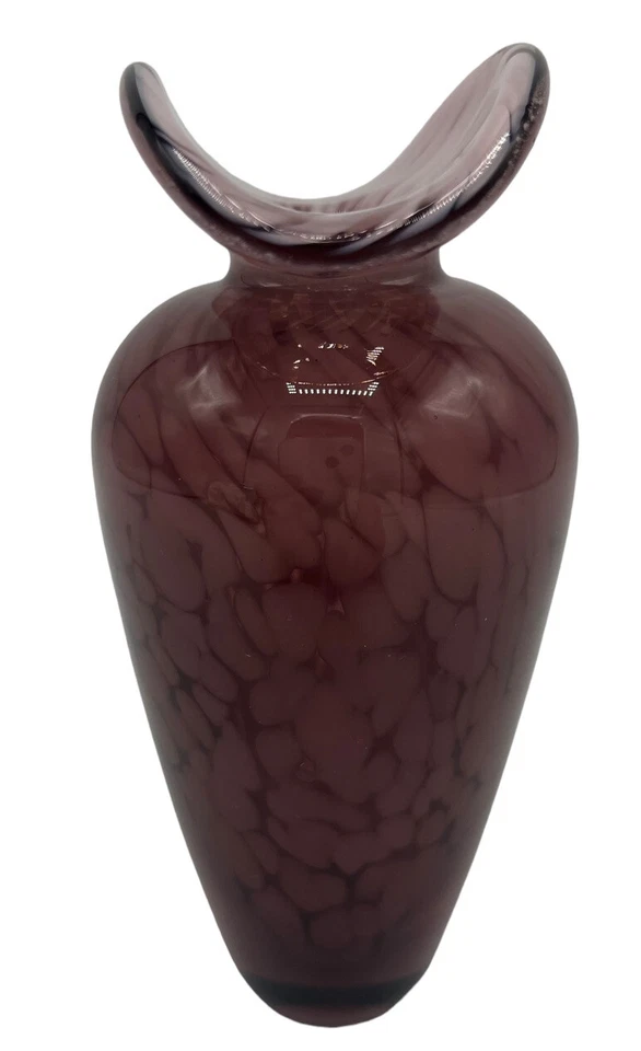 Jarrón Bud Silvestri vidrio artístico hecho a mano ciruela púrpura hecho en Taiwán R.O.C. Pequeño Foto 2 de 4