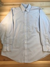 Brooks Brothers 346 Long Sleeve Button Up Shirt 16 1/2-4/5 Slim Fit Blue Check