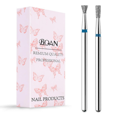 2Pcs Diamond Cuticle Nail Drill Bits 3/32  Flat Conical for Acrylic Nails