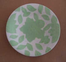 Galvani ind. Ceramiche Pordenone grande piatto decoro foglie e fiori verdi 30 cm