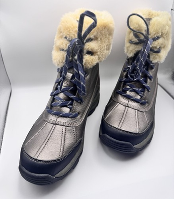 #ad Clarks Collection Women’s 7.5 Waterproof Fur Lined Winter Boots Cushion Pewter $45.99