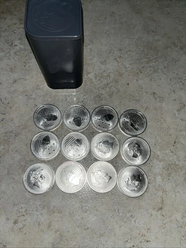 12 -Half Ounce Ounce Silver Coins .999% Silver￼ A Total Of 6 Ounces Silver Round