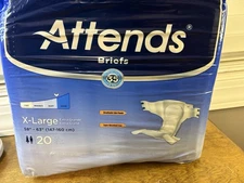 Attends Briefs Incontinence Adult Diapers, 20ct, Size XL 58"-63" FREE SHIPPING.