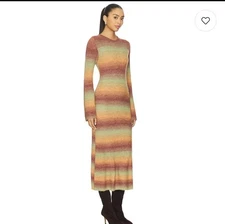 Simon Miller Sweater Dress Womens Large Long Sleeve Autumn Ombré Knit Midi