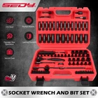105PC 1/4" Impact Socket Set w/ Ratchet Wrench Adapters Bits Extension Bar
