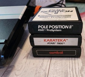 Clean Atari 7800 Console w/2 Proline Controllers, 3 games, RF Cord, & New Plug.