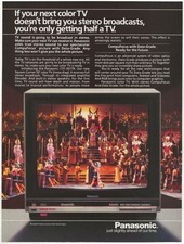 Vintage Print Ad Panasonic CTF-2077R TV - Brings You Stereo Broadcasts Jan 1985