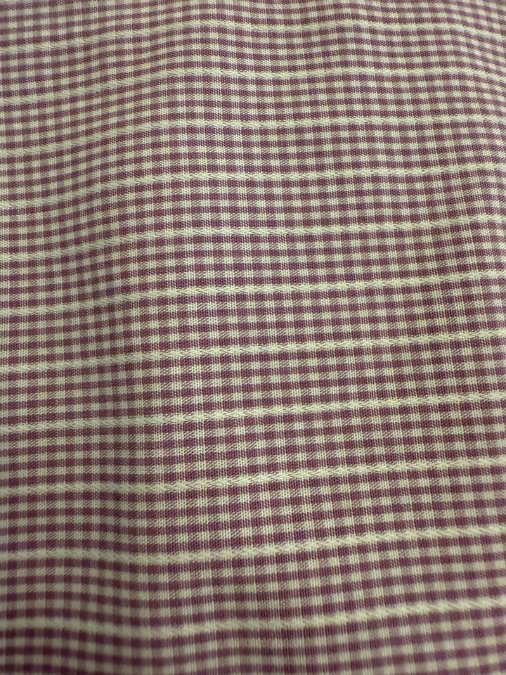 Camisa social masculina manga longa Perry Ellis. Padrão borgonha e creme. Grande/fino - Imagem 3 de 4