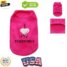 Dog Shirts Slogan Vest I Love My Daddy/Mommy Cute Heart T-Shirt Clothes for C...