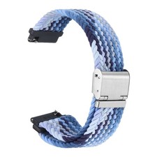 22mm Nylon Braided Watch Bands with Stainless Steel Buckle, Gradient Blue