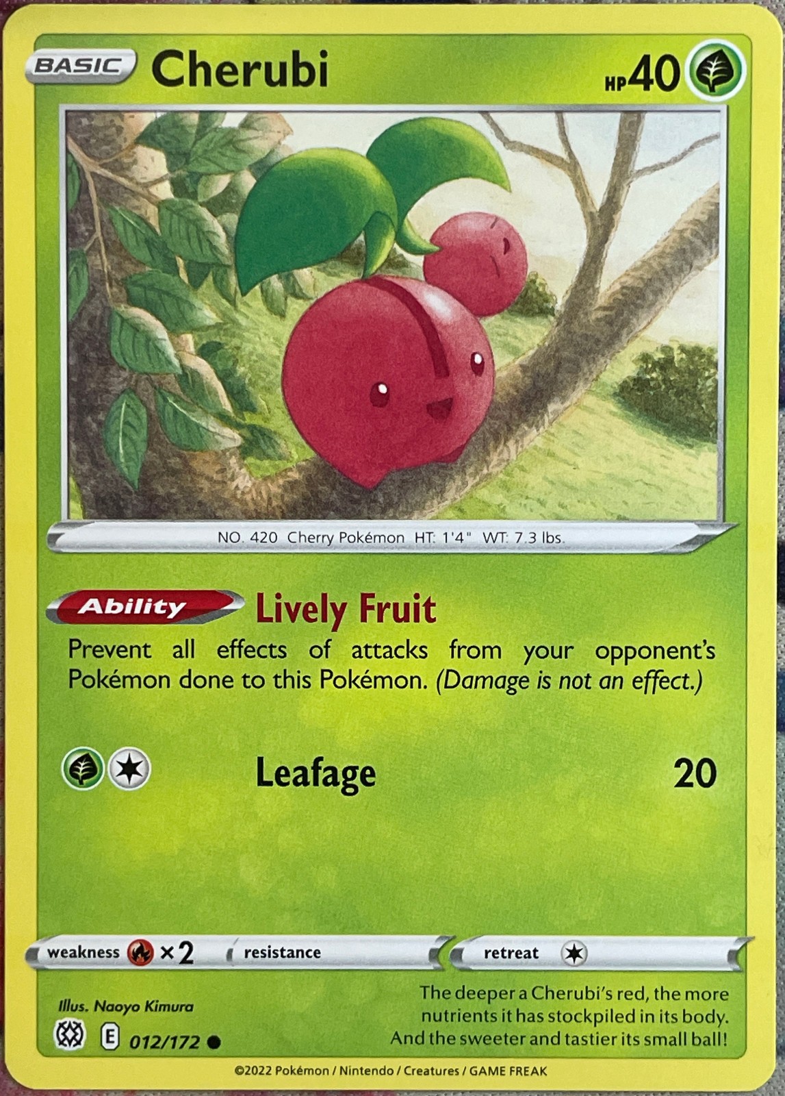 Cherubi - 012/172 - Brilliant Stars Pokemon 2022