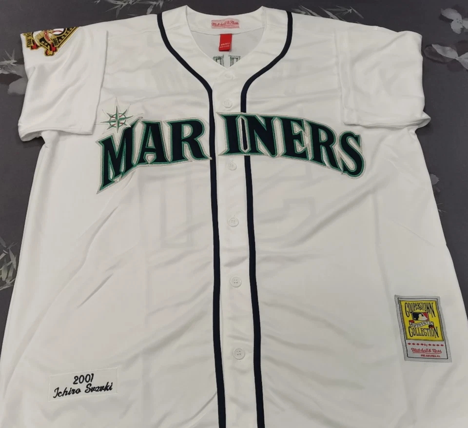 Jersey cosido blanco retro vintage Ichiro Suzuki #51 Mariners. Foto 2 de 4