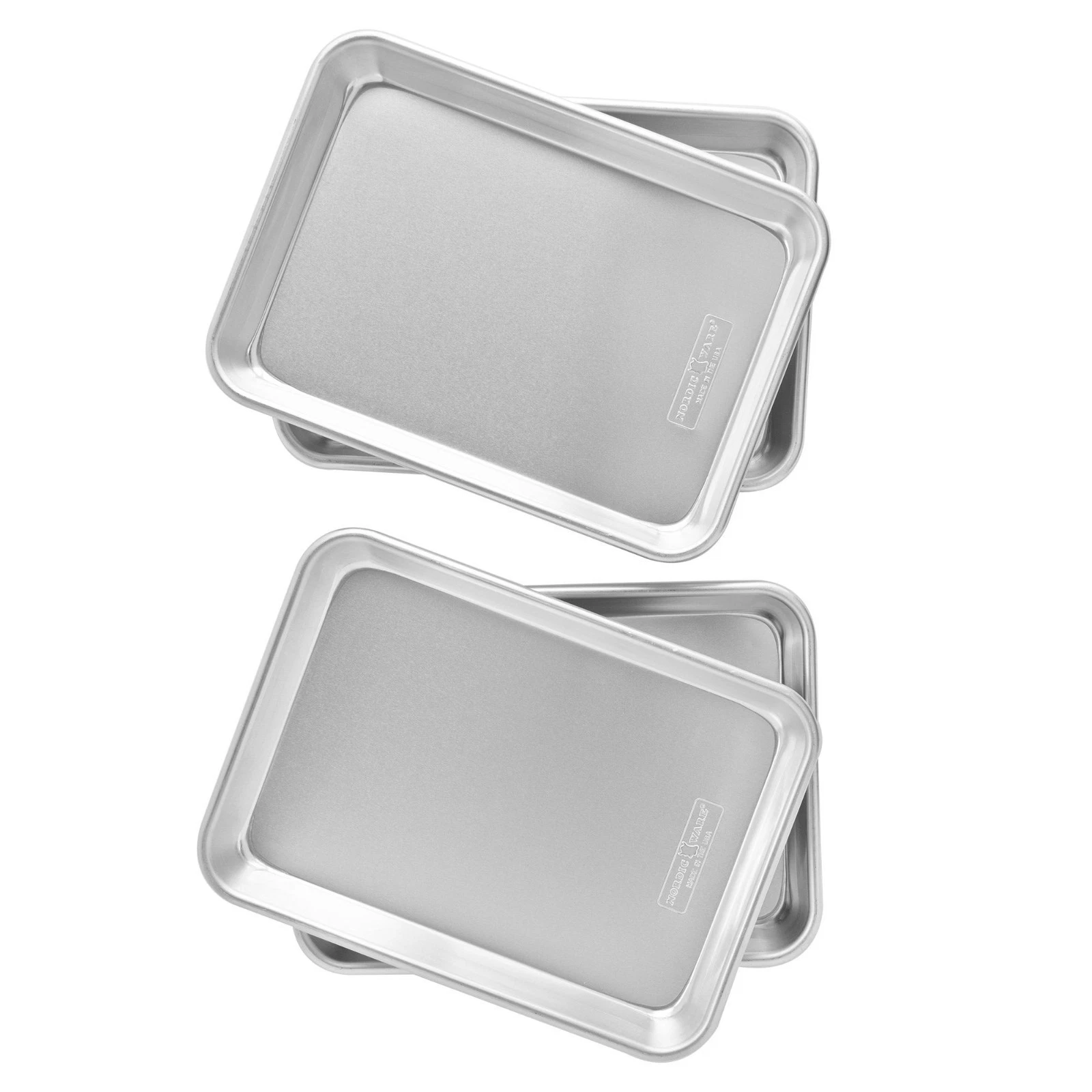 Nordic Ware Naturals Aluminum 1/6 Sheet Pans, 8.2 x 11.4 in, 4-Pack