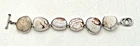 STERLING SILVER & REAL SEASHELL BRACELET 8" LONG UNMARKED TOGGLE CLASP