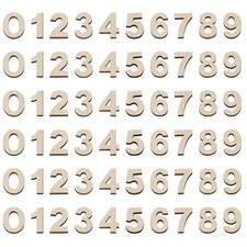 60 Pcs Wood Numbers for Crafts 1.2 Inch Mixed Wooden Unfinished wood
