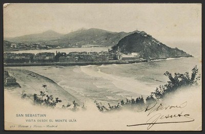 Guipúzcoa. SAN SEBASTIAN. Vista desde el Monte Ulía. Hauser y Menet Nº912.