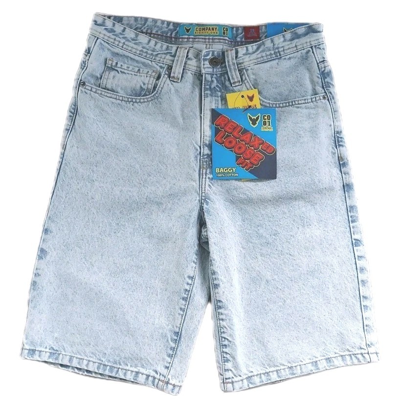 Company 81 Men's Bottoms Relaxed Loose Baggy Denim Blue Shorts Sz