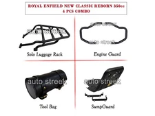 For Royal Enfield Classic Reborn 350 Tool Bag, Luggage Rack, Sump & Engine Guard