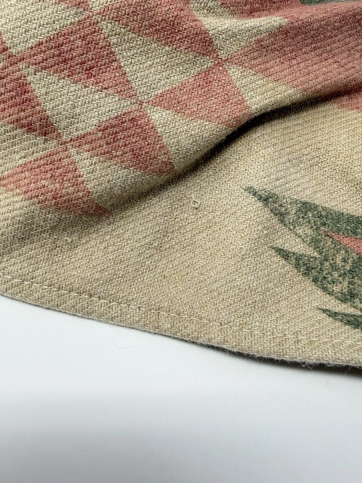 "Falda de cama completa vintage Ralph Lauren arena blanca suroeste verde rosa 15,5""" Foto 2 de 4