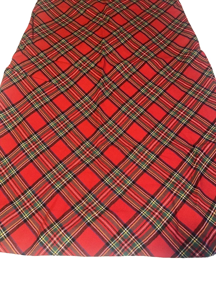 Ralph Lauren Plaid Wool Skirt Midi A Line Red Tartan Vintage Women's 6 Read As - Image 3 of 4