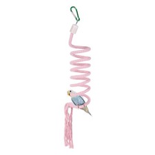 Bird Rope Perch Swing Bird Spiral Rope Perch 59 Inch, Pink