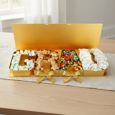 Boîte Cadeau Graduation Thème Félicitations Coffret Doré Pliable - Photo 1/4