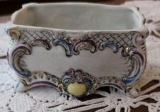 Antq. Karl Ens Volkstedt German Dresden Rococo Porcelain Compodimonte Gold Trim 