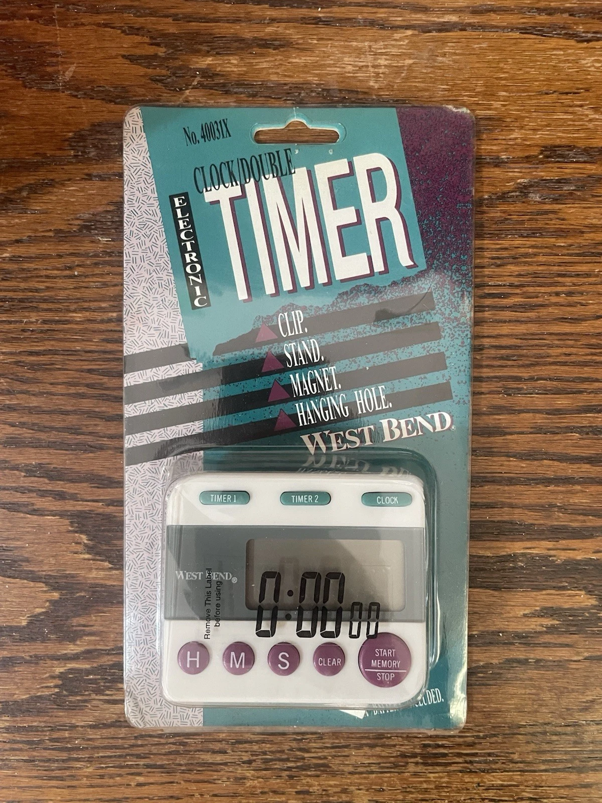 West Bend Digital Dual Kitchen/Lab Timer And Clock And Stopwatch W/Clip + Stand
