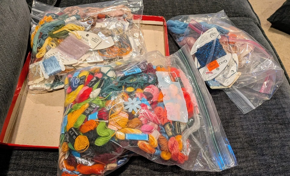 Large Lot of Vintage Cross Stitch Floss DMC, J&P Coats and more - Image 2 of 2