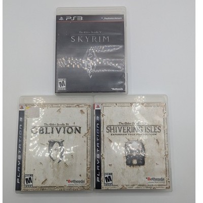 The Elder Scrolls V Skyrim IV Oblivion Shivering Isles PS3 Bundle Bethesda Lot
