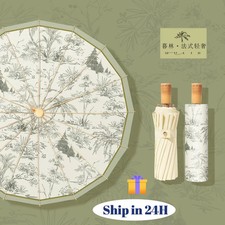 Folding Sun Umbrella 16 Bone Windproof UV Protection Rain Parasol Large Size