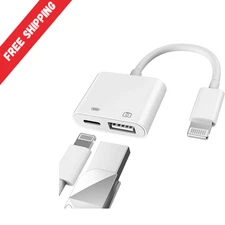 Apple Certified Lightning Male to USB Female Adapter OTG and Charger Cable for i
