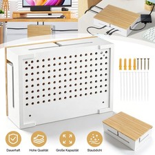 Kabelbox Steckdosenbox Kabelmanagement Box Bambus Magnetischer Robust für Büro