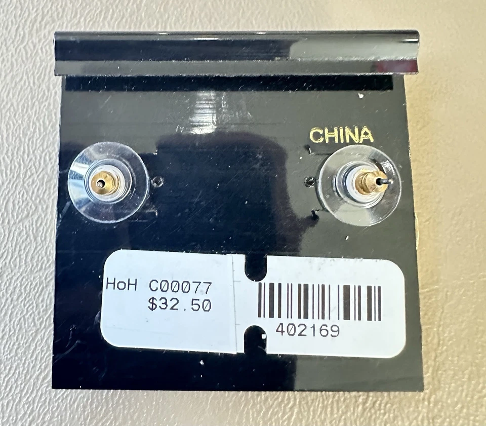 Pendientes Vintage NOS House of Harlow 1960 Redondos Sunburst Tono Dorado Azul Foto 2 de 3