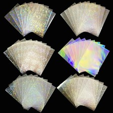 300 Pcs Kpop Photocard Sleeves Laser Flashing Card Sleeves Heart Star Glass G...