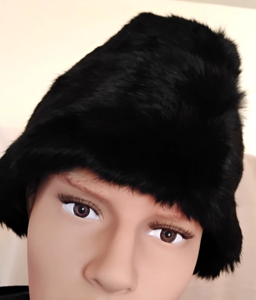 De Colección Años 80 Para Hombres Med Visón Real Piel Suave Cosaco Negro Sombrero Tejido Oreja Cuello Solapa Clásico Foto 2 de 4