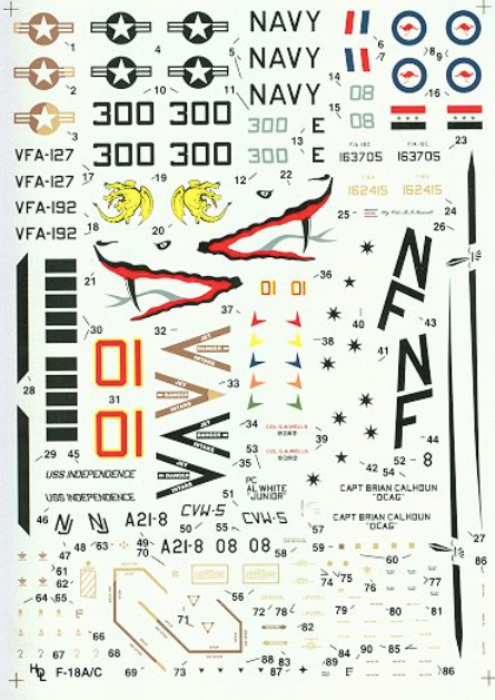 Hi-Decal 1/72 F-18A F-18C F/A-18A F/A-18C VFA-127, VFA-192, RAAF, Hornet Decals Hi-Decal 1/72 F-18A F-18C F/A-18A F/A-18C VFA-127, VFA-192, RAAF, Hornet Decals