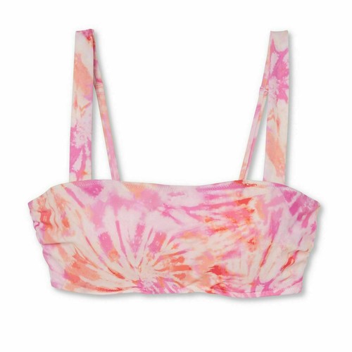 Nuevo con etiquetas Top de bikini bralette cuello cuadrado con elevación ligera Shade & Shore 36C rosa tie-dye - Imagen 5 de 8