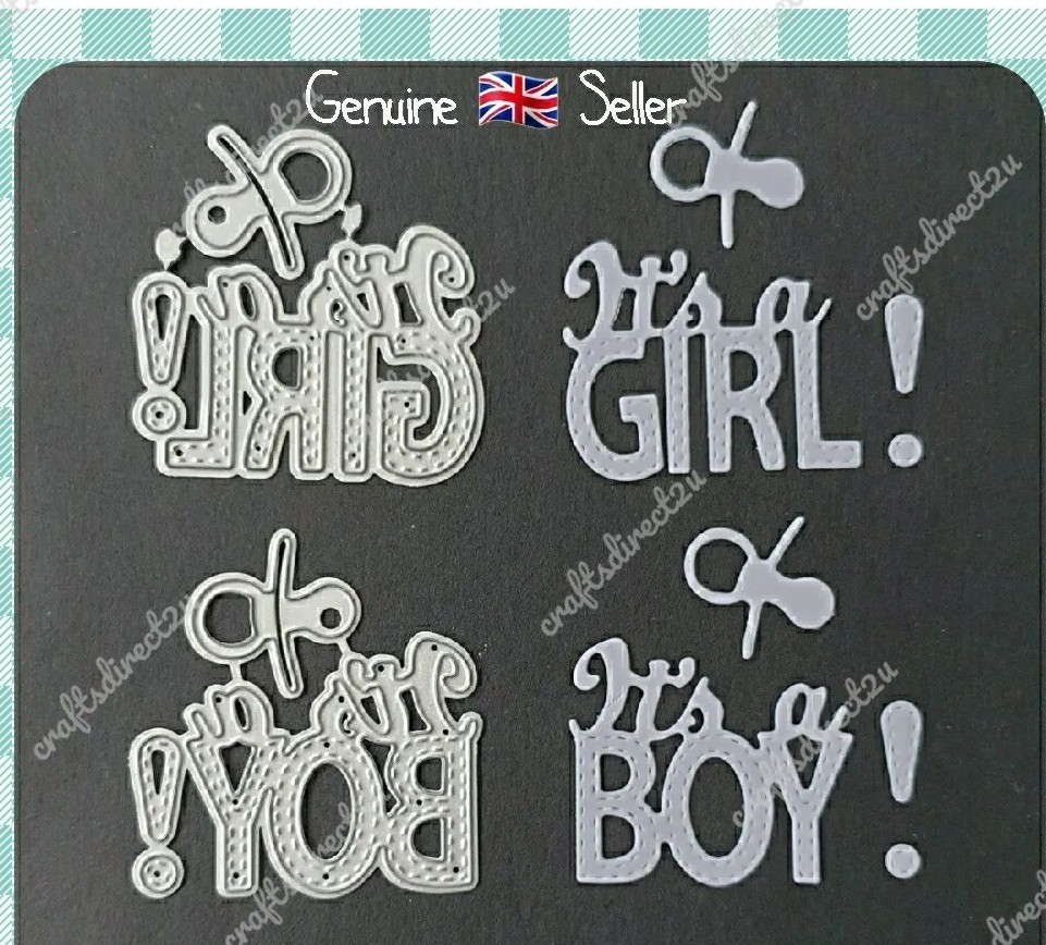 Metal Cutting Die - It's A Girl - It's A Boy - Baby - Dummy