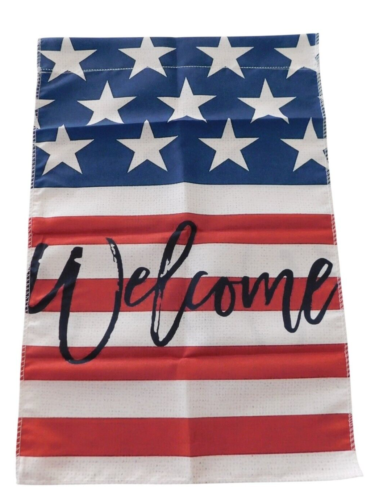 Welcome Patriotic American 4th of July 11 x 17.5" Double Sided Garden Yard Flag - Picture 2 of 3