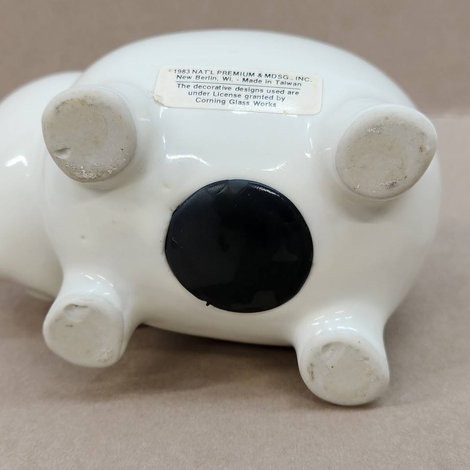 Rare Vintage 1983 Corningware Blue Cornflower Design Ceramic Piggy Bank