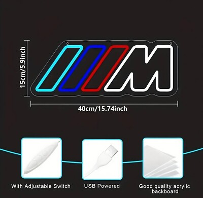BMW M Logo Neon Sign - Bmw Logo Neon Light - Car Logo Neon