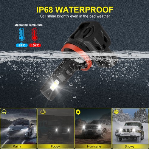 4X H11 H9 LED Headlight Globes For Mitsubishi Pajero 2007-2024 High Low Beam Kit - Picture 2 of 11