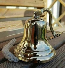 NAUTICAL BRASS BELL SHIP SCHOOL HOTELS PUB WALL HANGING BELL
