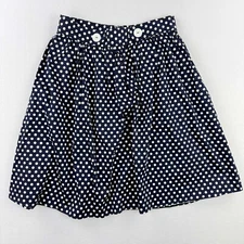 MODCLOTH Polka Dot A-Line Knee Length Skirt Size MEDIUM Womens Navy White