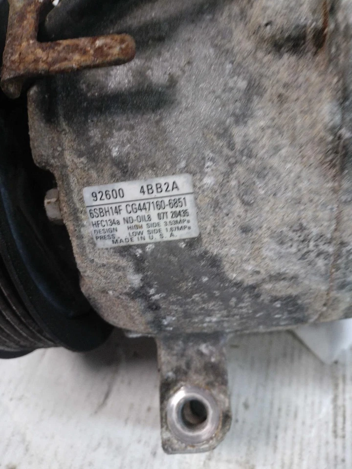 Used A/C Compressor fits: 2017 Nissan Rogue VIN 5 1st digit USA built Grade C - Image 2 of 4