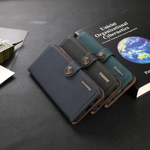 Book Design Genuine Leather Card Slots Flip Wallet Case Cover f OnePlus 11 12 13 - Picture 20 of 26